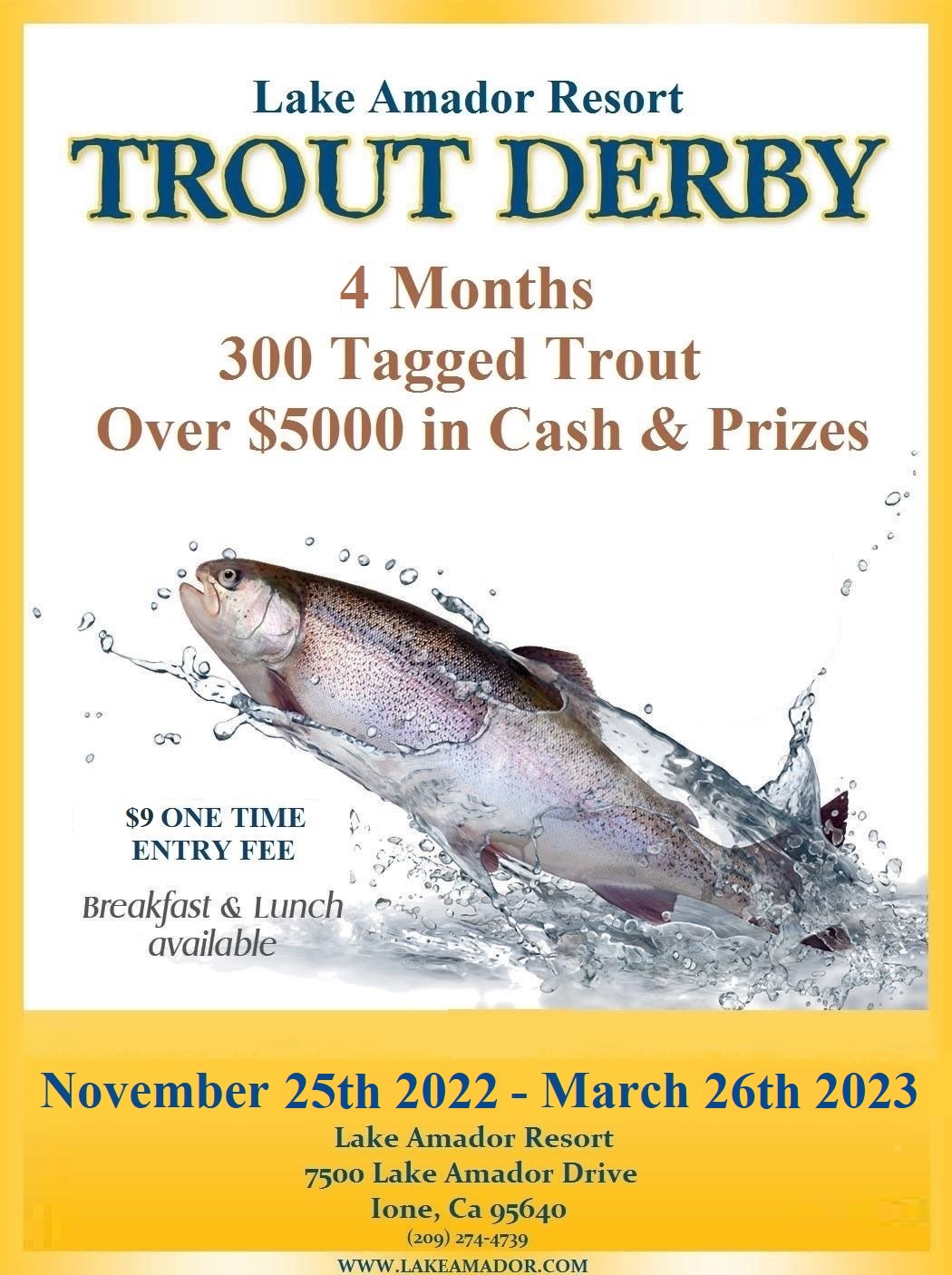 20222023 Tagged Trout Derby Camping, Fishing, & Disc Golf in Amador